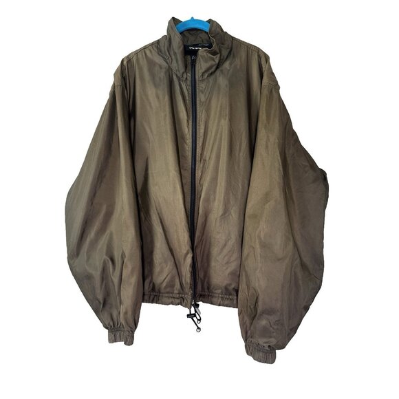 Claiborne Mens L Packable Chocolate Brown Nylon Ripstop Vented Jacket Sporty Fit - Picture 1 of 15